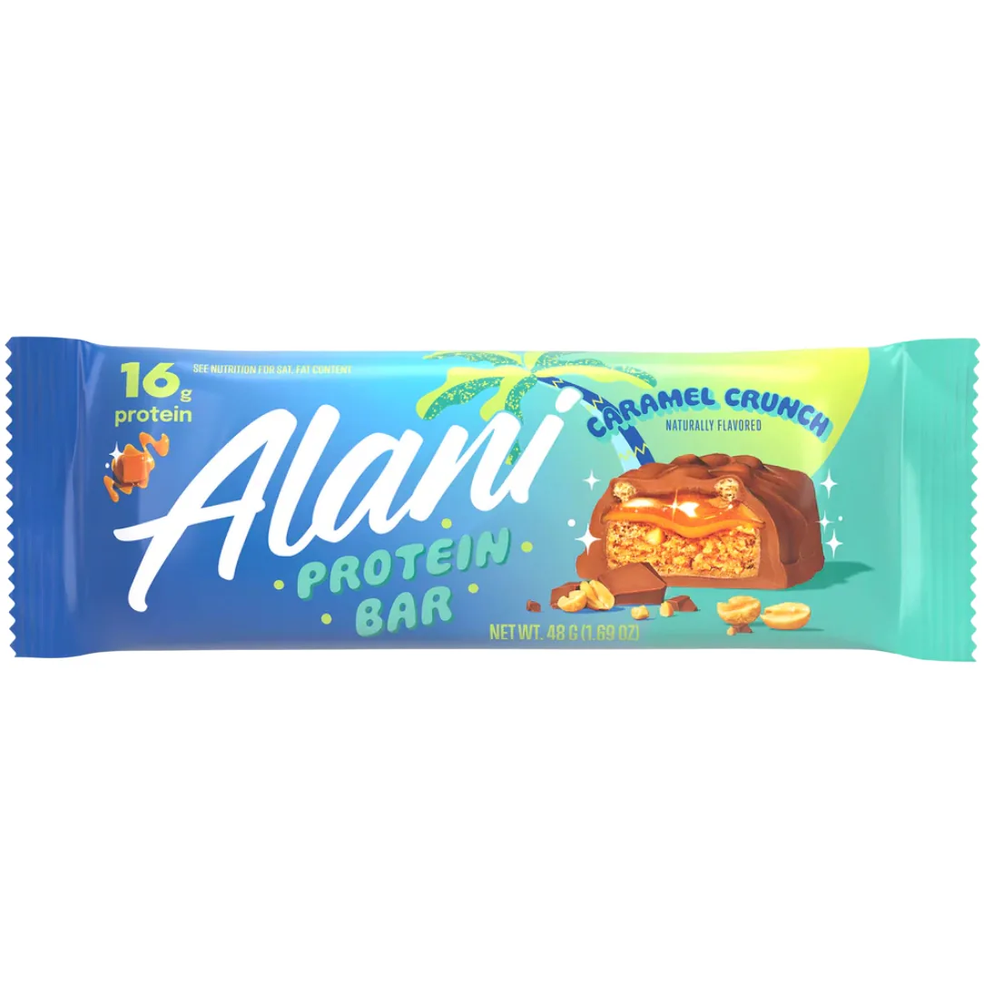 Alani Nu Caramel Crunch protein bar product photo