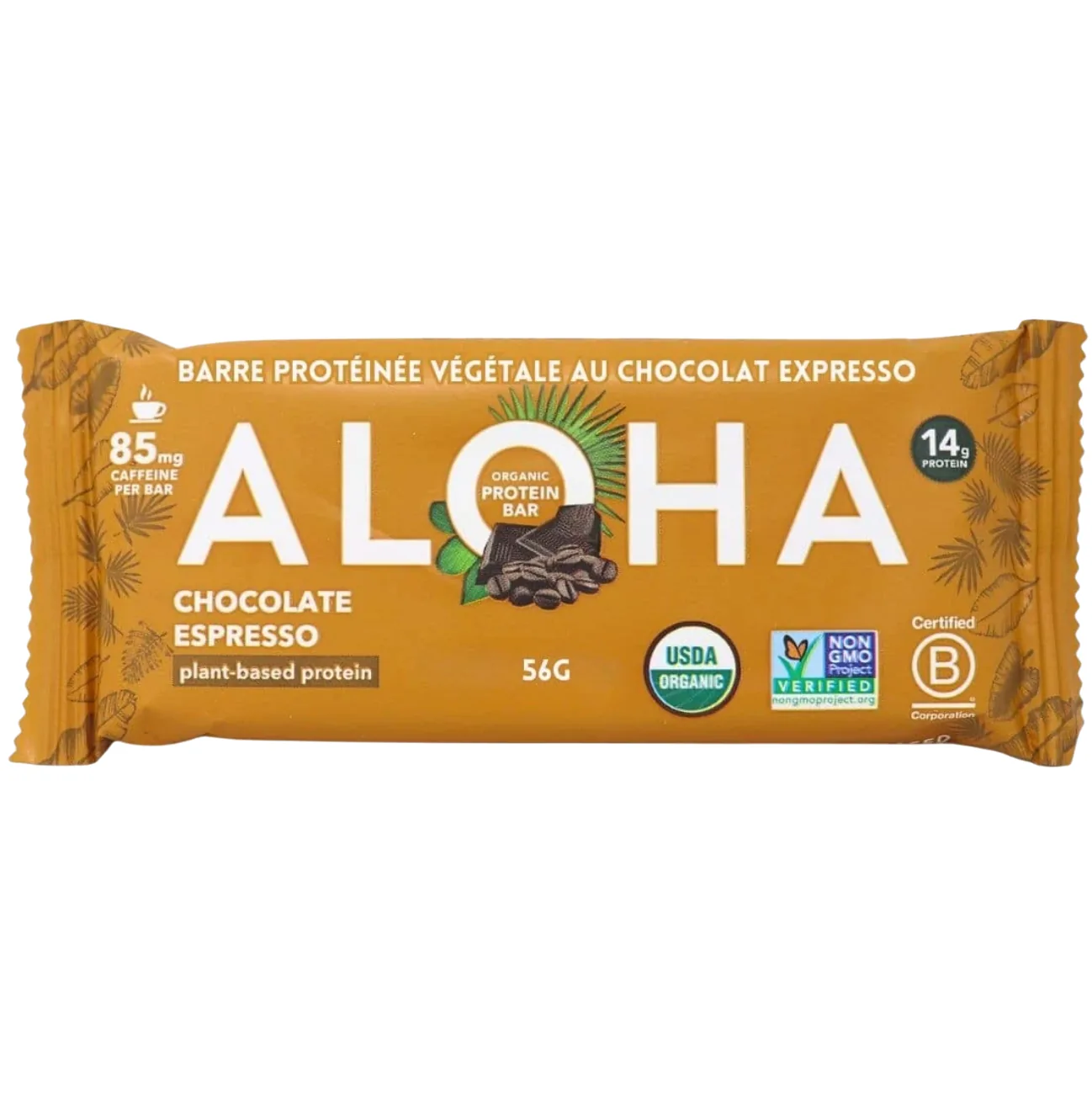 ALOHA Chocolate Espresso protein bar product photo
