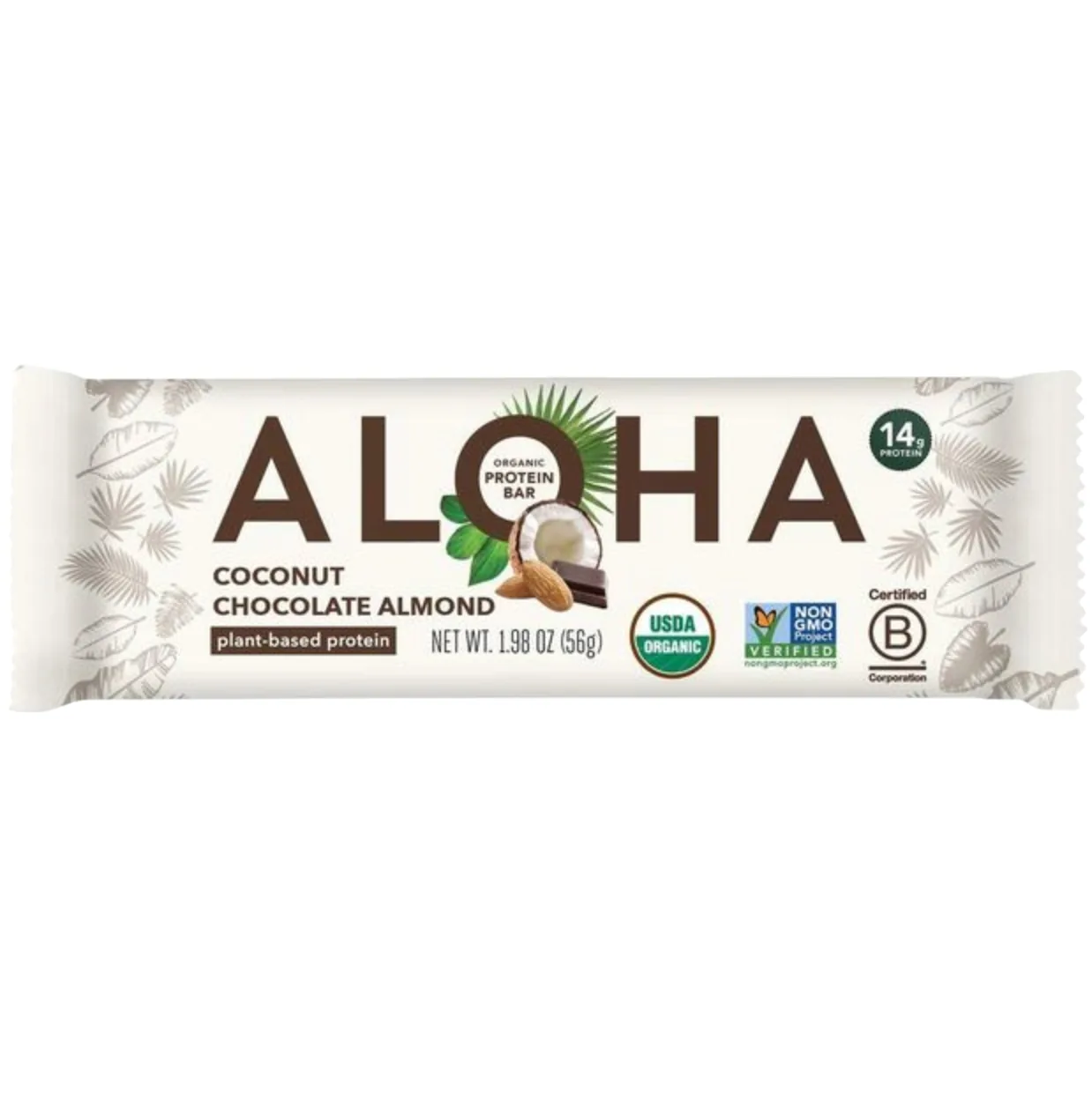 ALOHA Coconut Chocolate Almond protein bar product photo