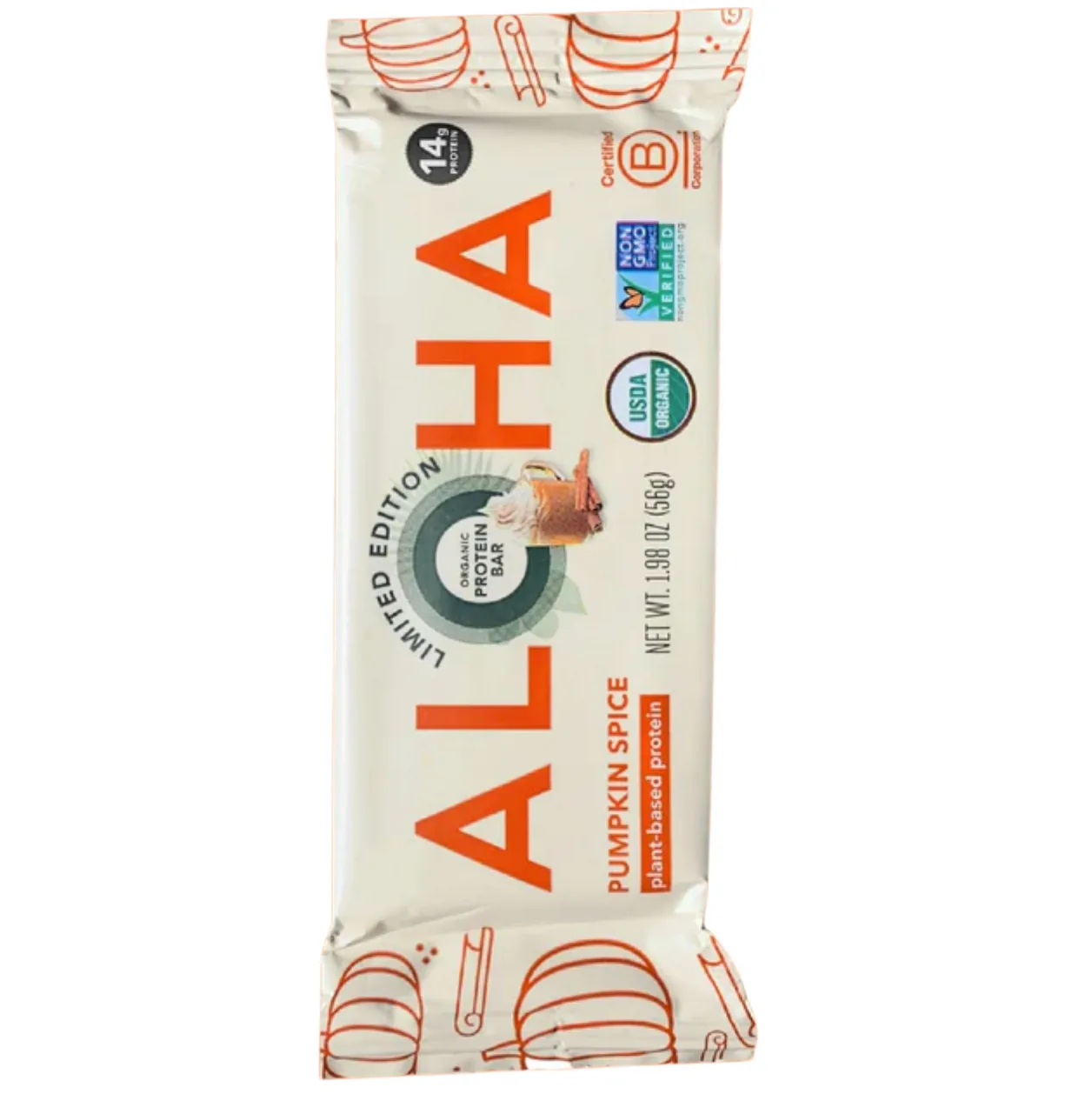 ALOHA Pumpkin Spice protein bar product photo