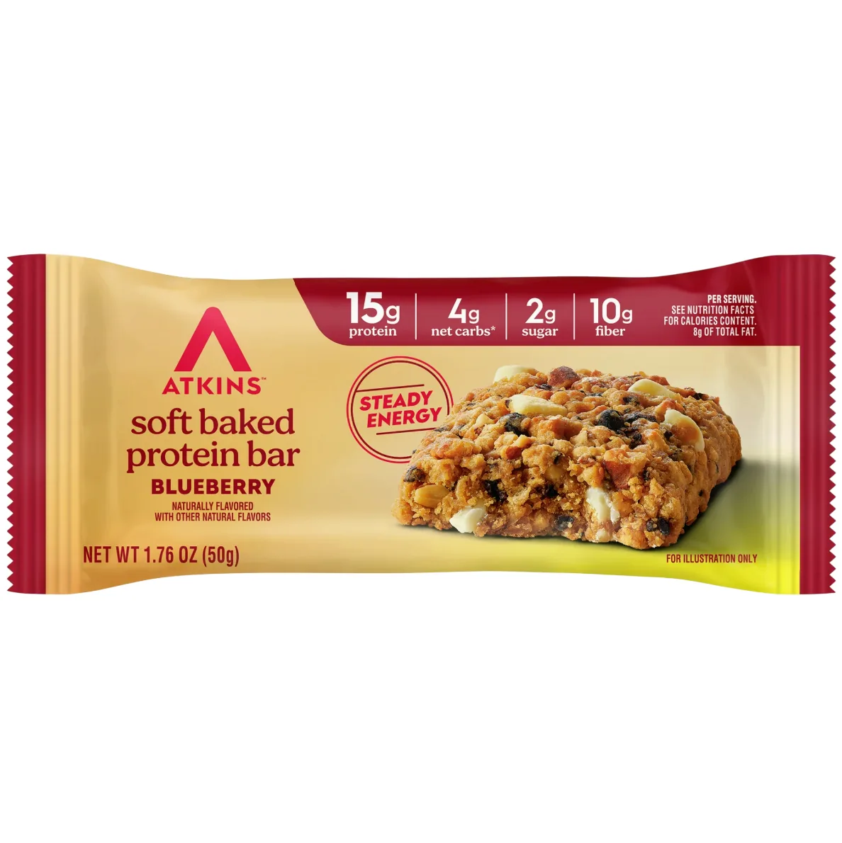 Atkins Blueberry (Soft Baked) protein bar product photo
