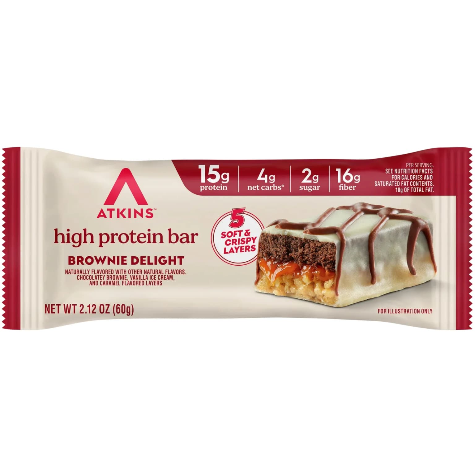 Atkins Brownie Delight protein bar product photo