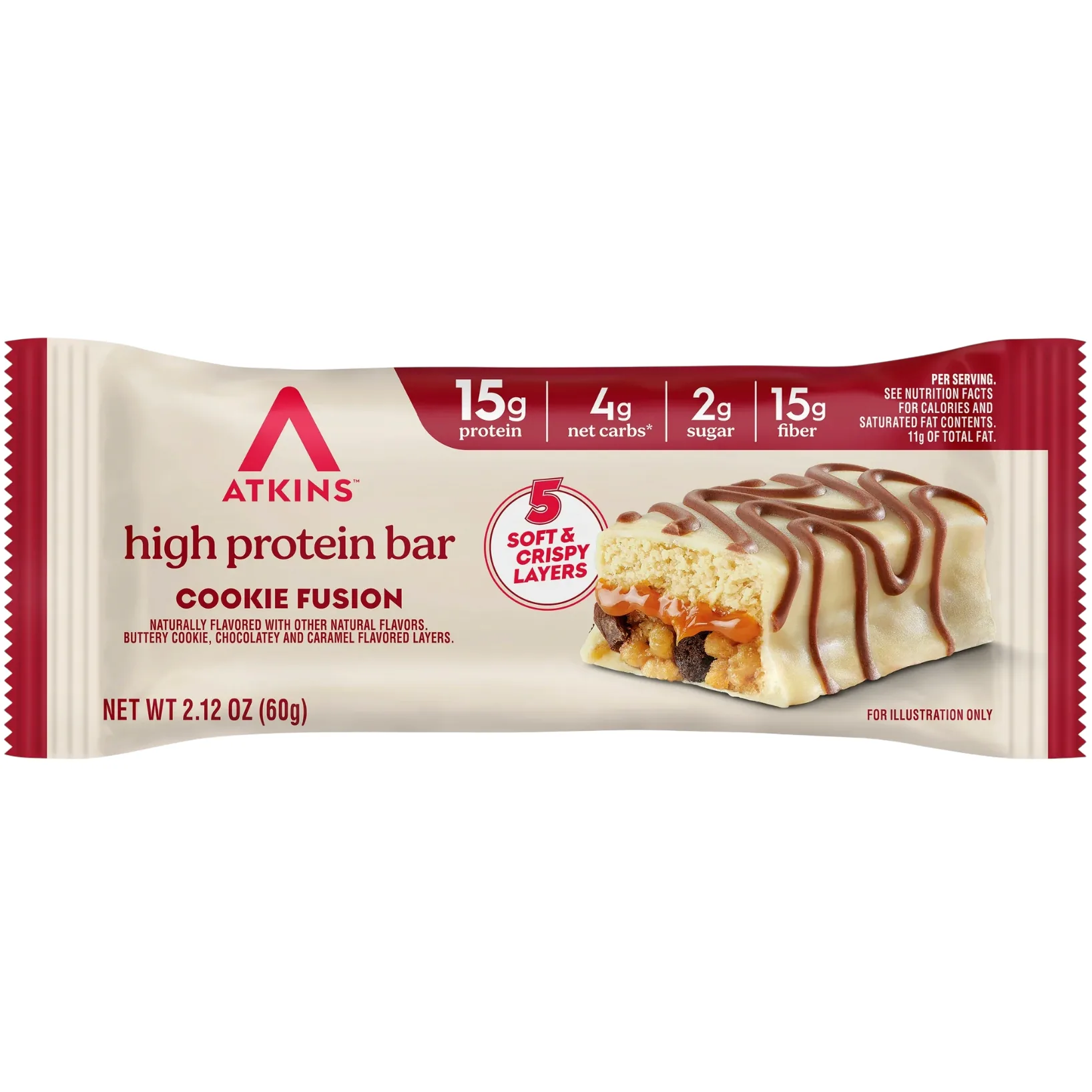 Atkins Cookie Fusion protein bar product photo