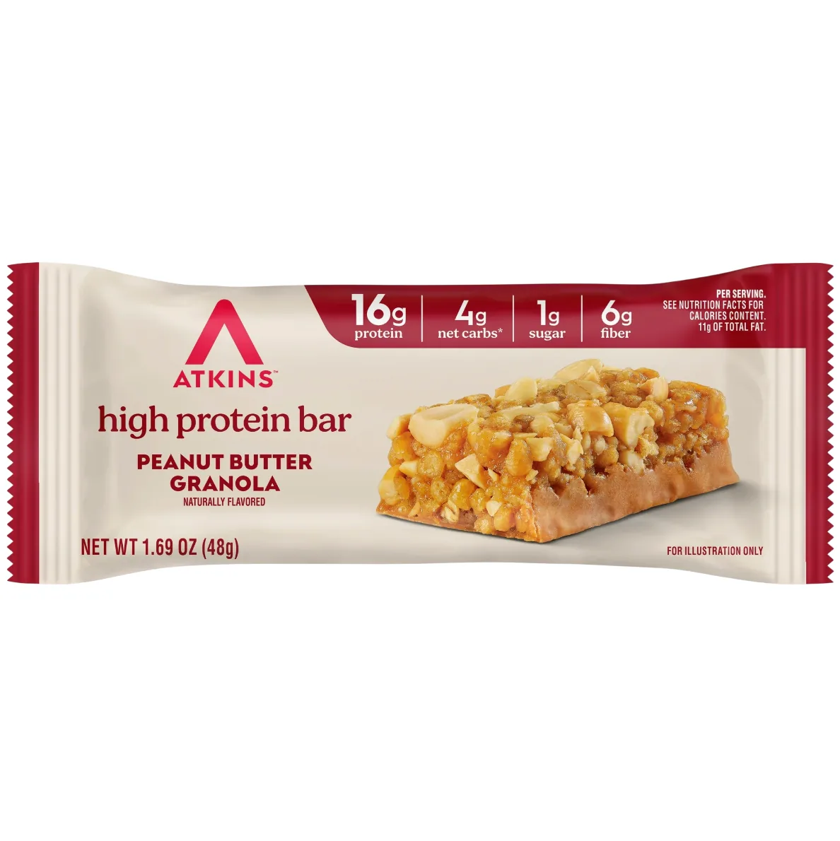Atkins Peanut Butter Granola protein bar product photo