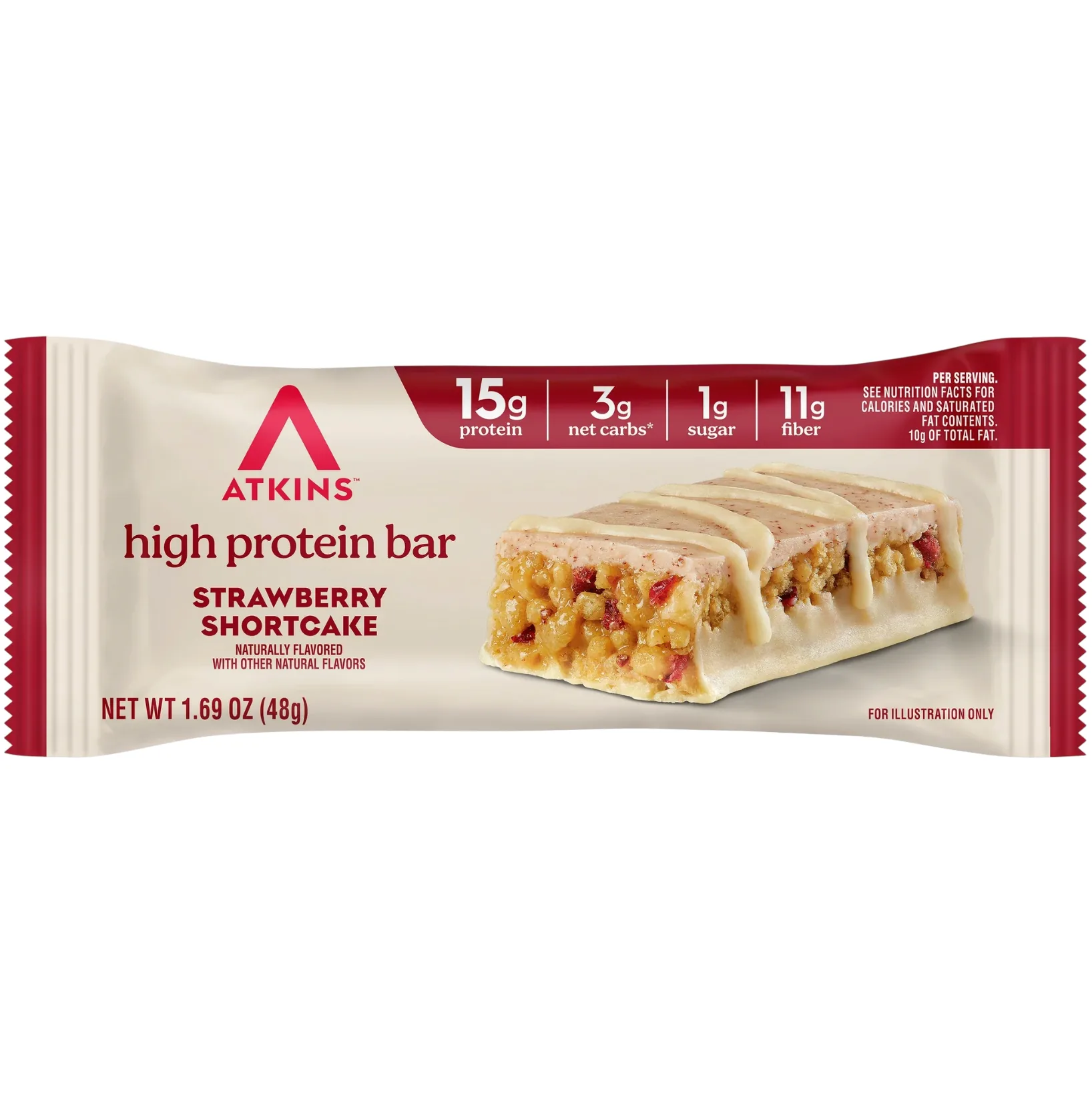 Atkins Strawberry Shortcake protein bar product photo