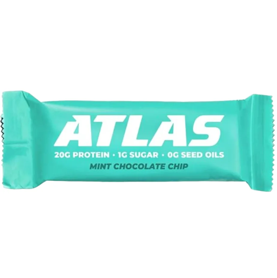 Atlas Mint Chocolate Chip protein bar product photo