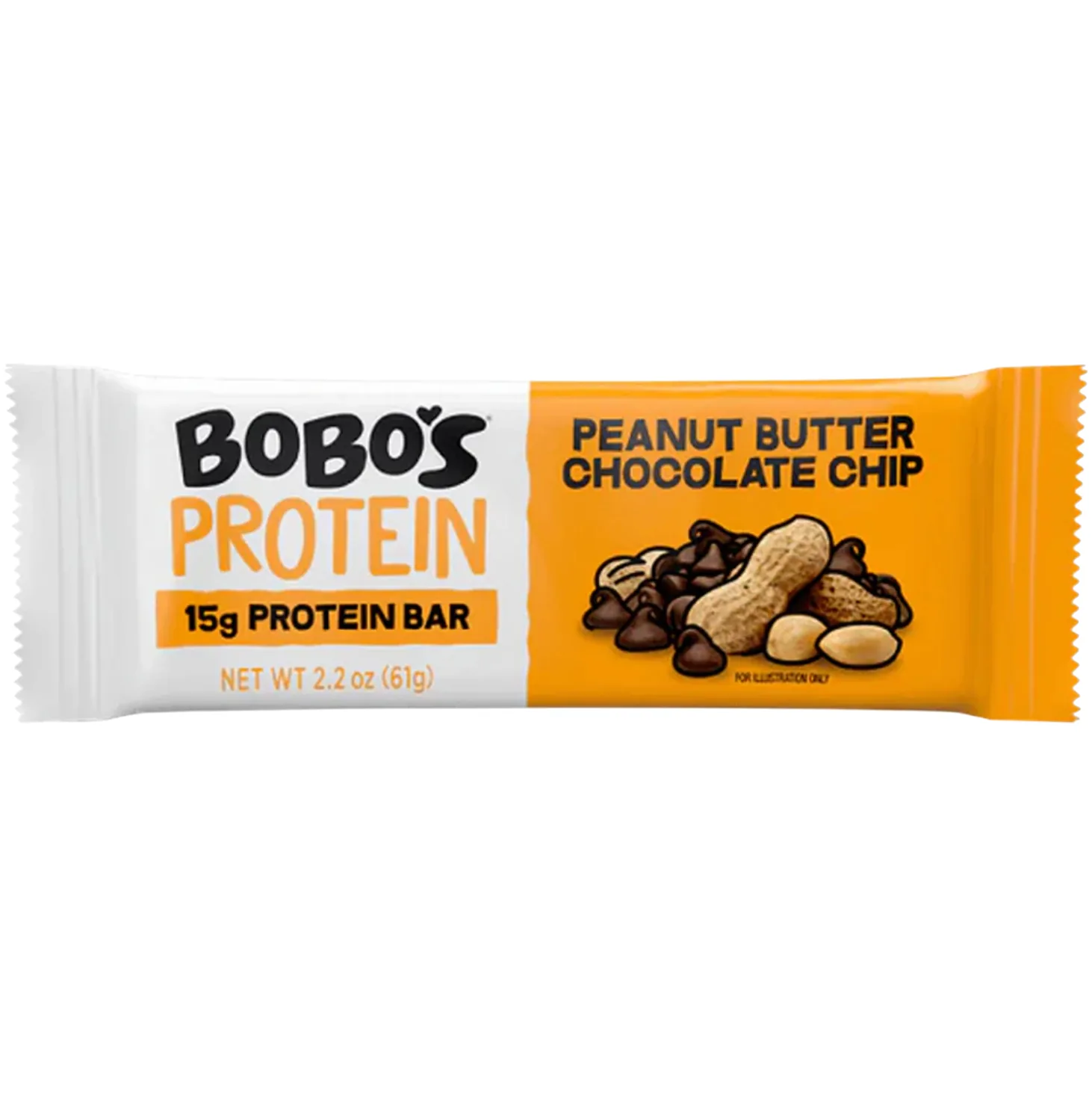 Bobo's Peanut Butter Chocolate Chip protein bar product photo