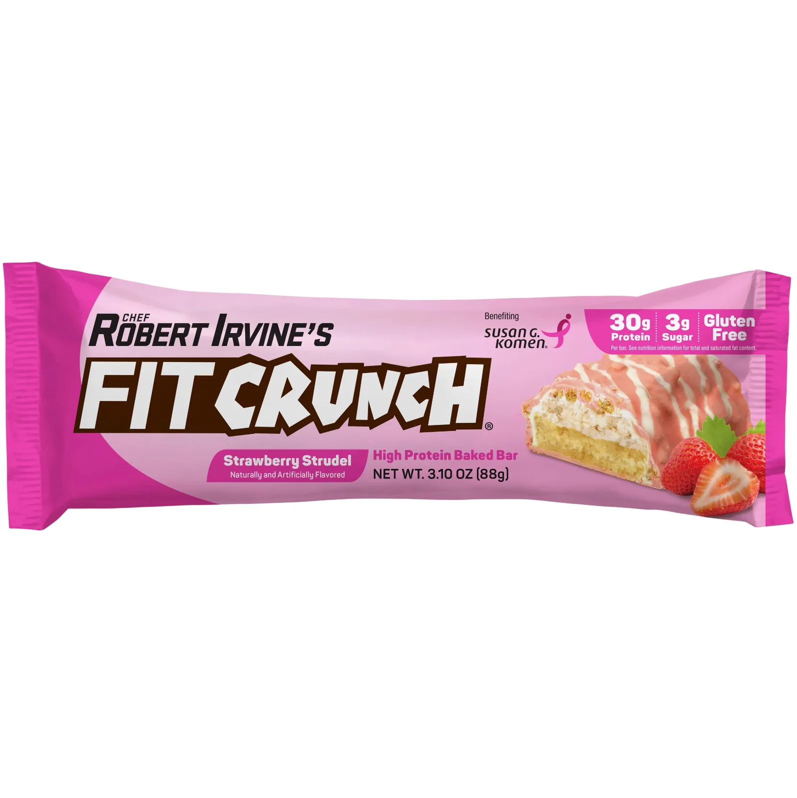 FITCRUNCH Strawberry Strudel protein bar product photo