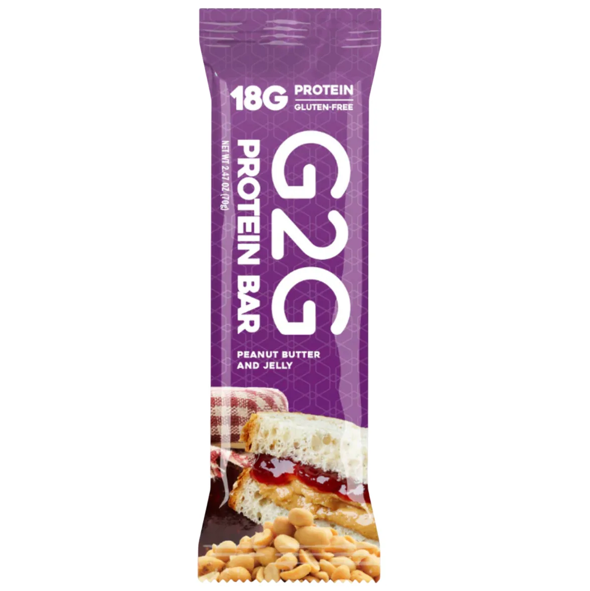 G2G Bar Peanut Butter & Jelly protein bar product photo