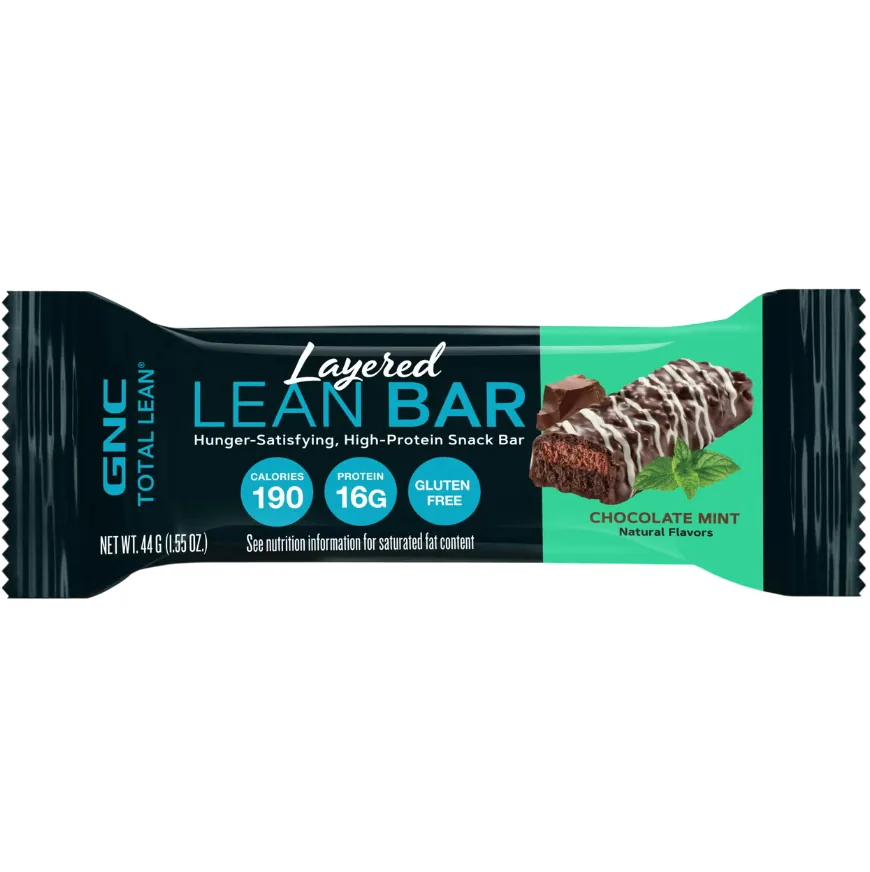 GNC Total Lean Chocolate Mint protein bar product photo