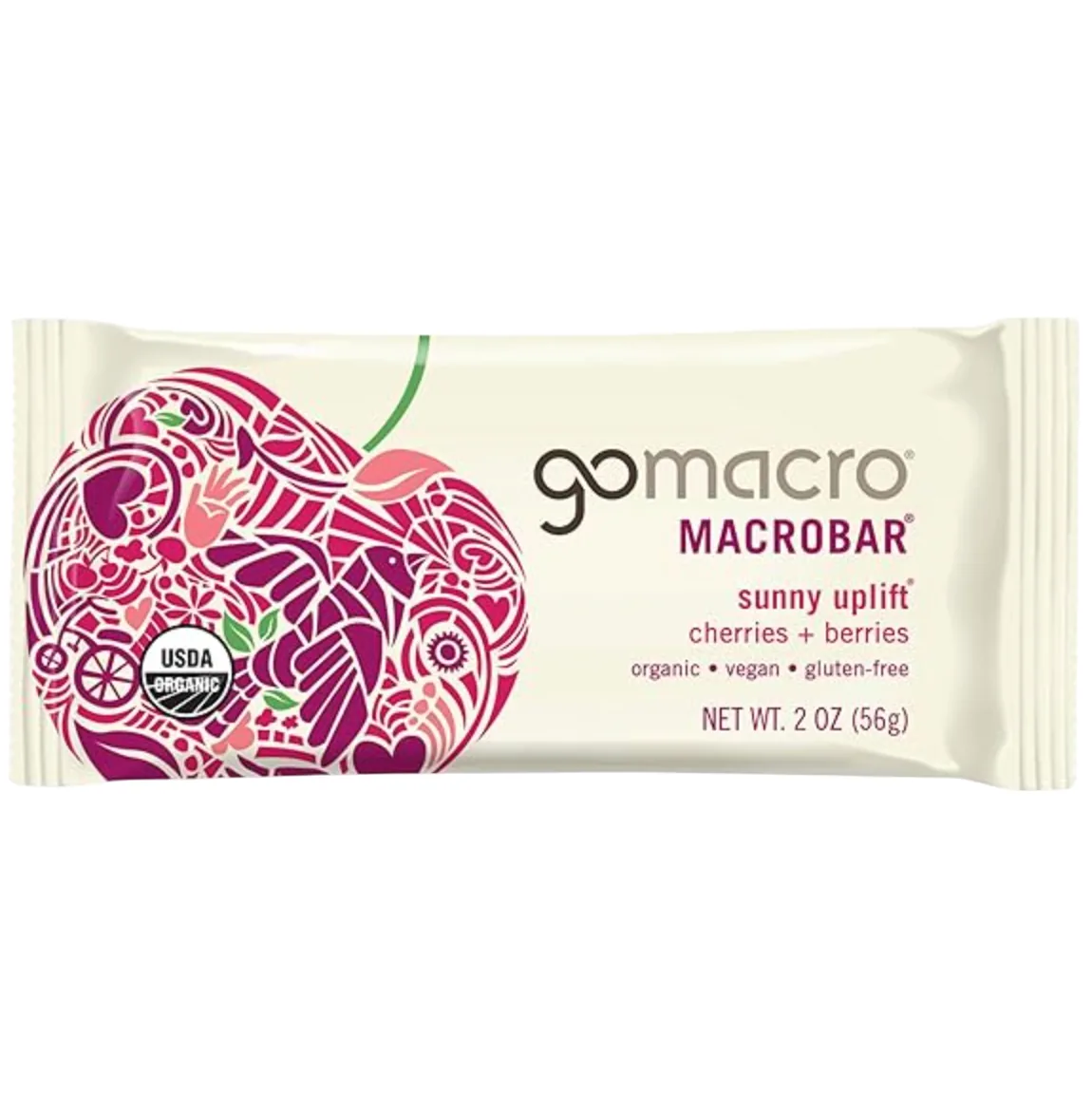 GoMacro Cherries + Berries MacroBar protein bar product photo