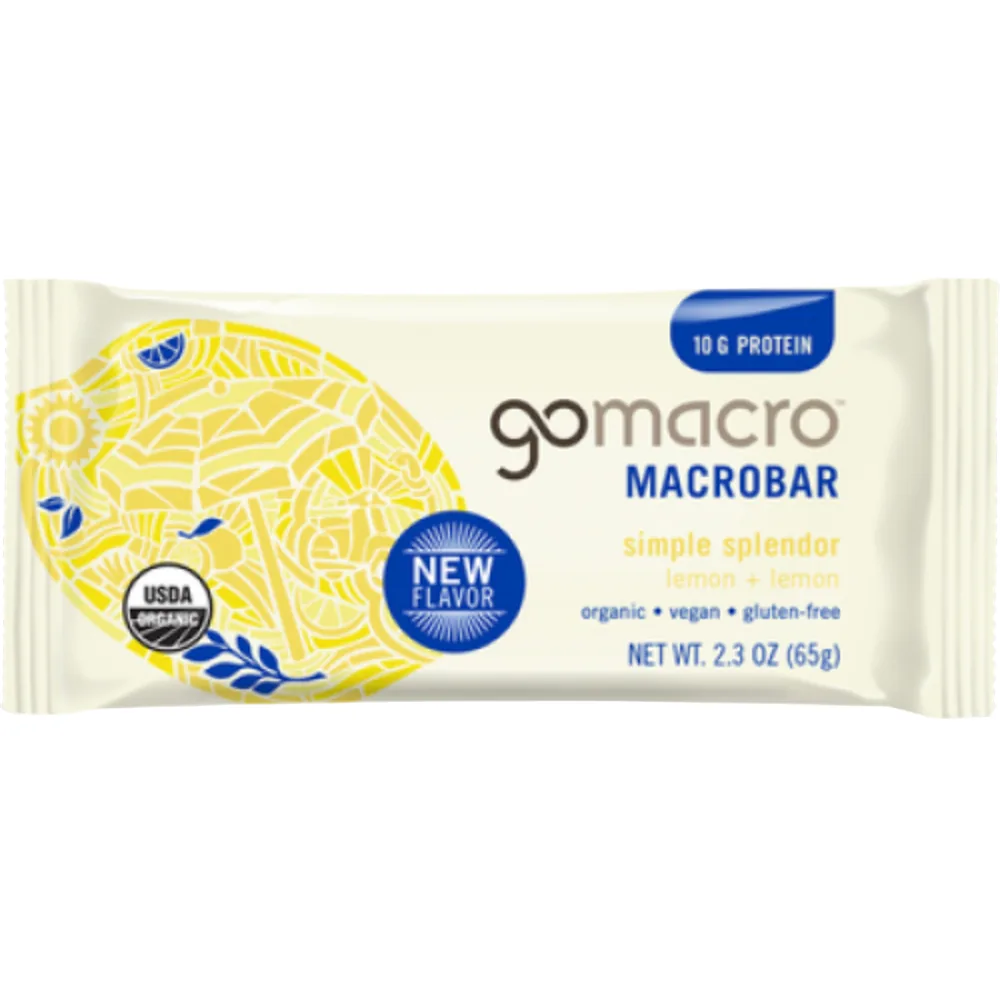 GoMacro Lemon + Lemon MacroBar protein bar product photo