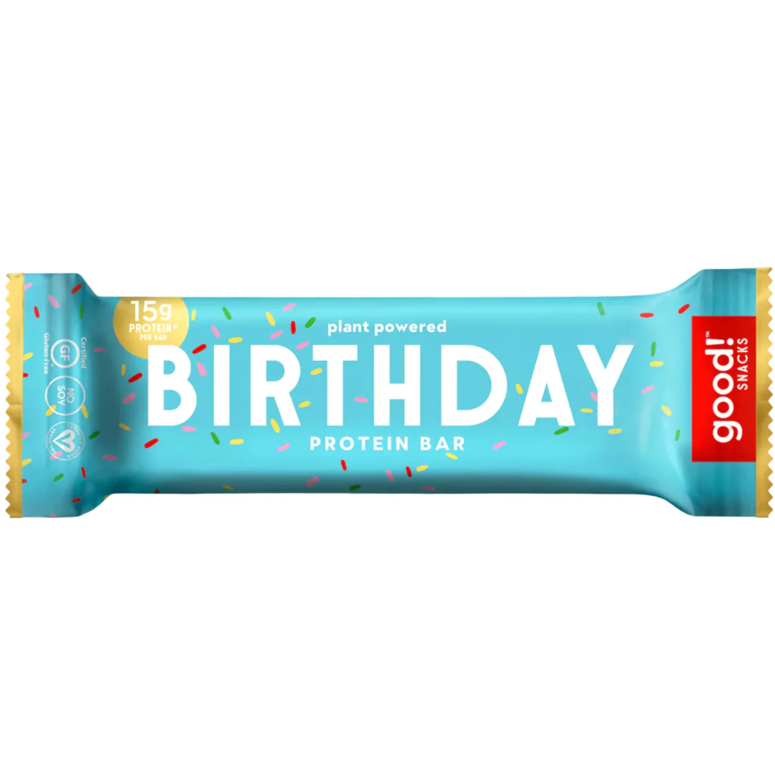good! snacks Birthday protein bar product photo