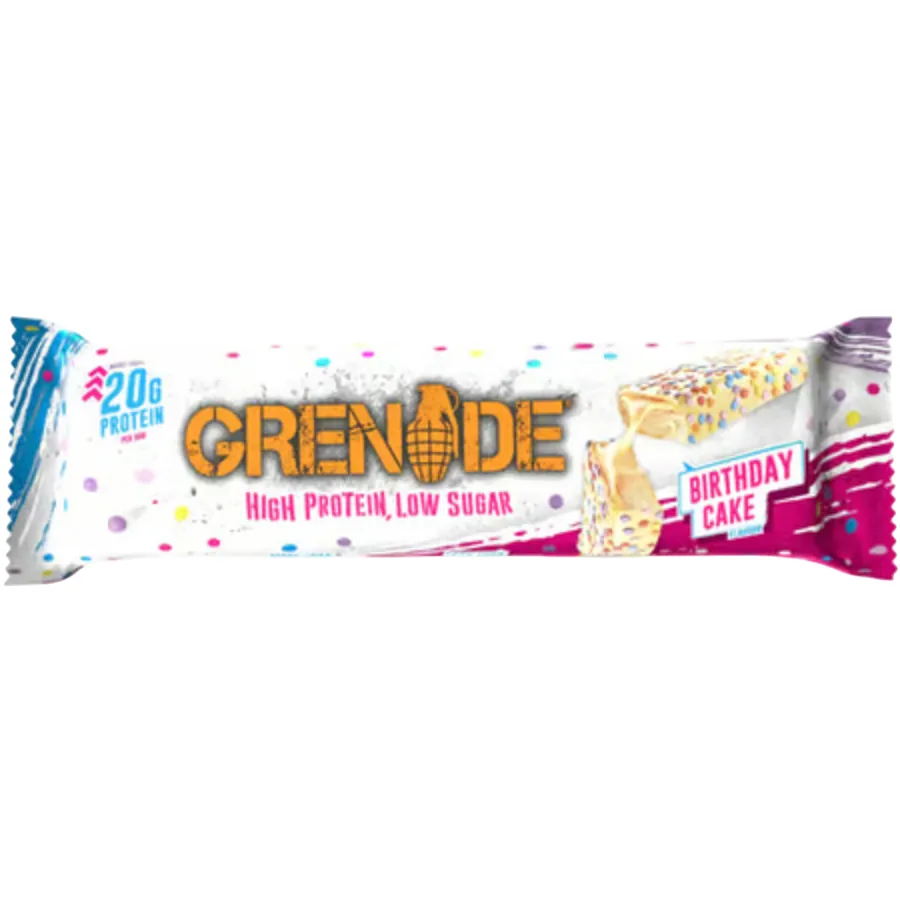 Grenade Birthday Cake Protein Bar protein bar product photo