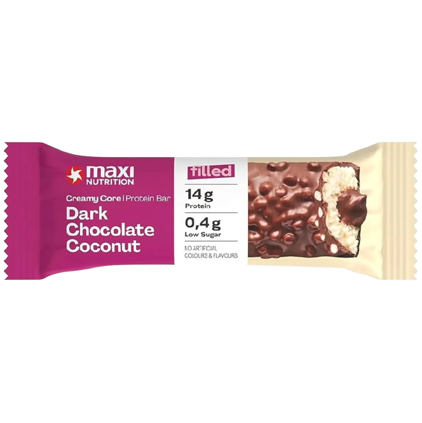Maximuscle Dark Chocolate Coconut protein bar product photo