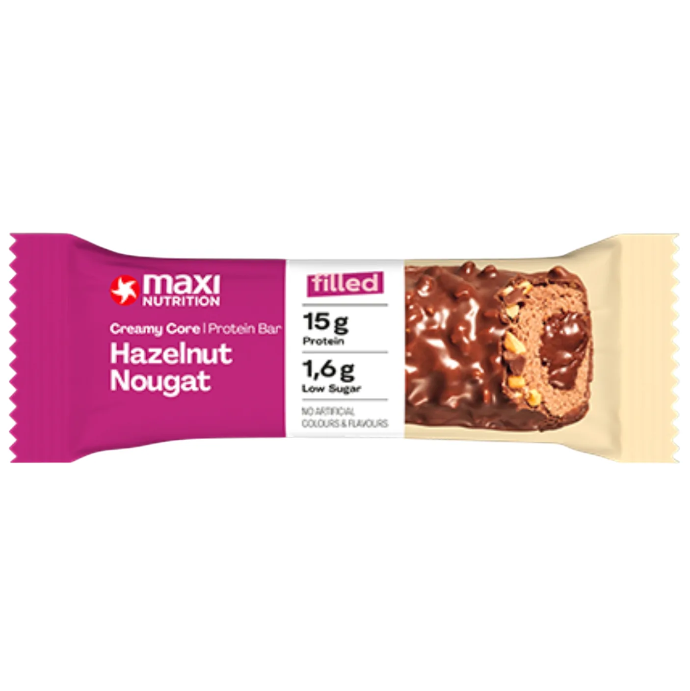 Maximuscle Hazelnut Nougat protein bar product photo
