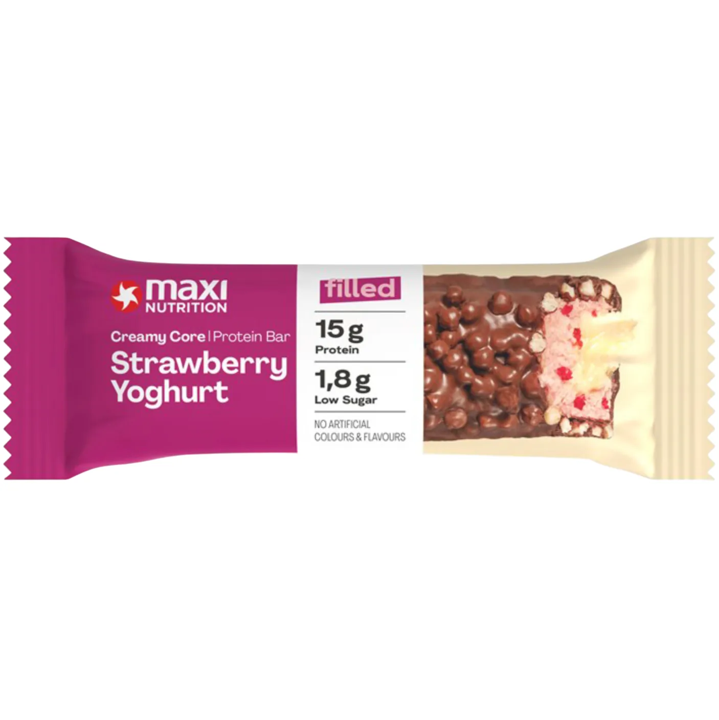 Maximuscle Strawberry Yoghurt protein bar product photo