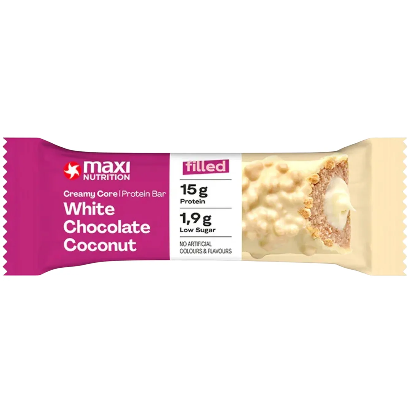 Maximuscle White Chocolate Coconut protein bar product photo