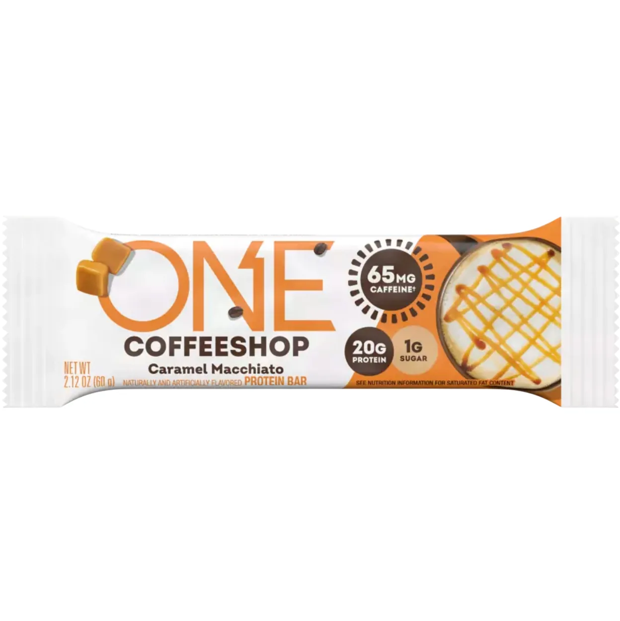 ONE Brands Caramel Macchiato protein bar product photo