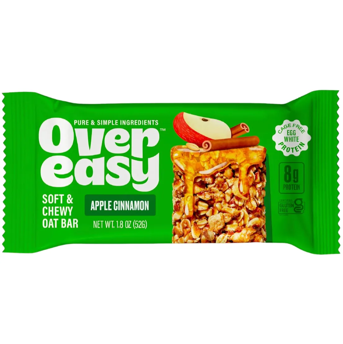 Over Easy Apple Cinnamon protein bar product photo