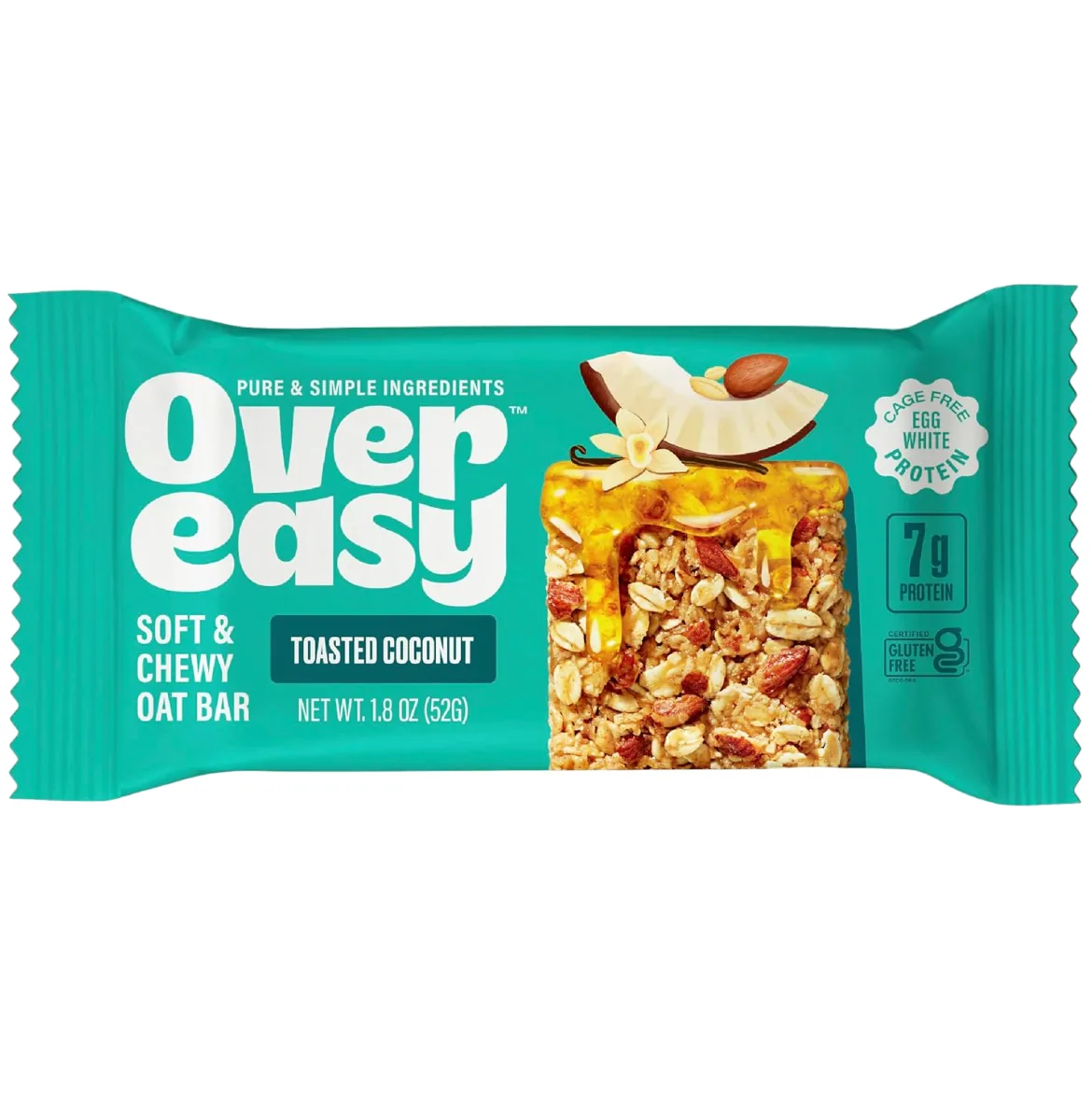 Over Easy Toasted Coconut protein bar product photo