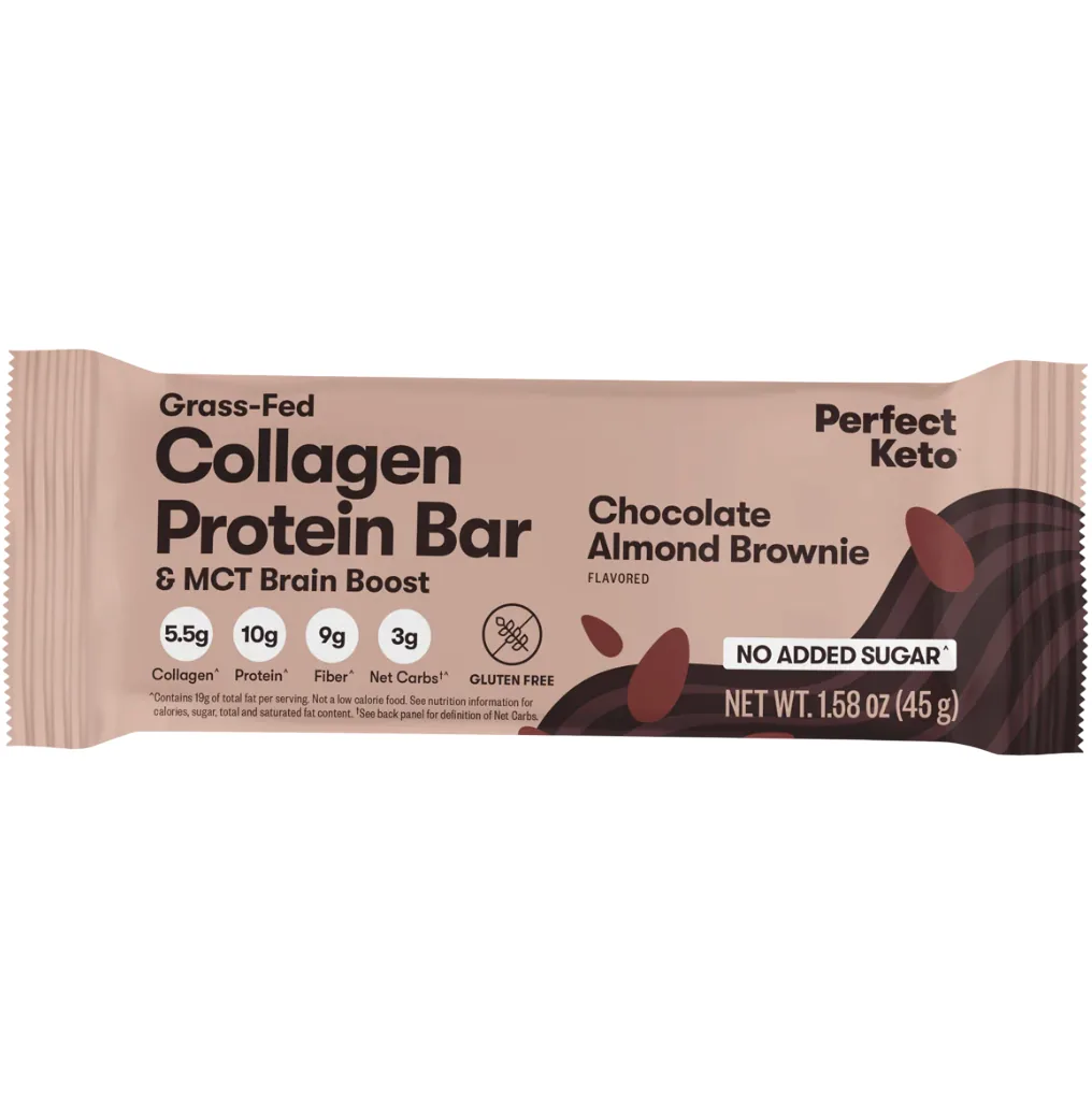 Perfect Keto Almond Butter Brownie protein bar product photo