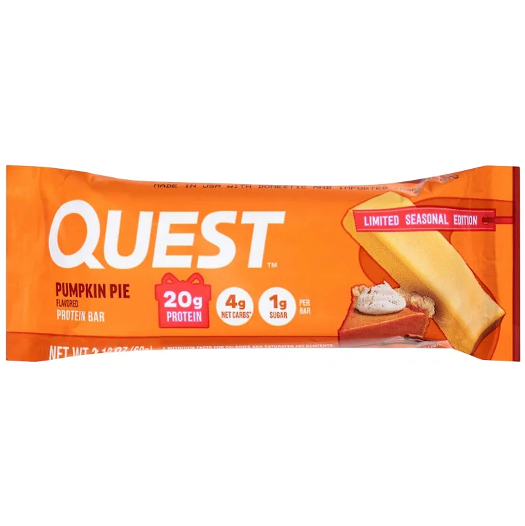 Quest Nutrition Pumpkin Pie protein bar product photo