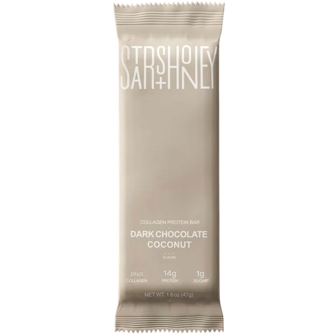 Stars + Honey Dark Chocolate Coconut protein bar product photo