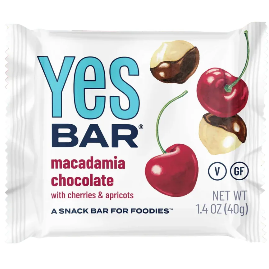 Yes Macadamia Chocolate protein bar product photo