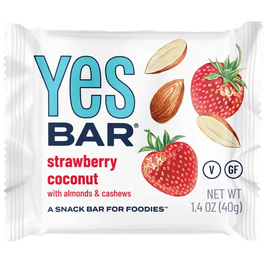 Yes Strawberry Coconut protein bar product photo