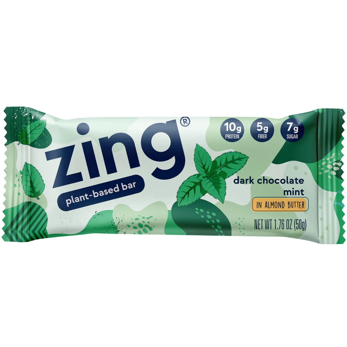 Zing Dark Chocolate Mint protein bar product photo