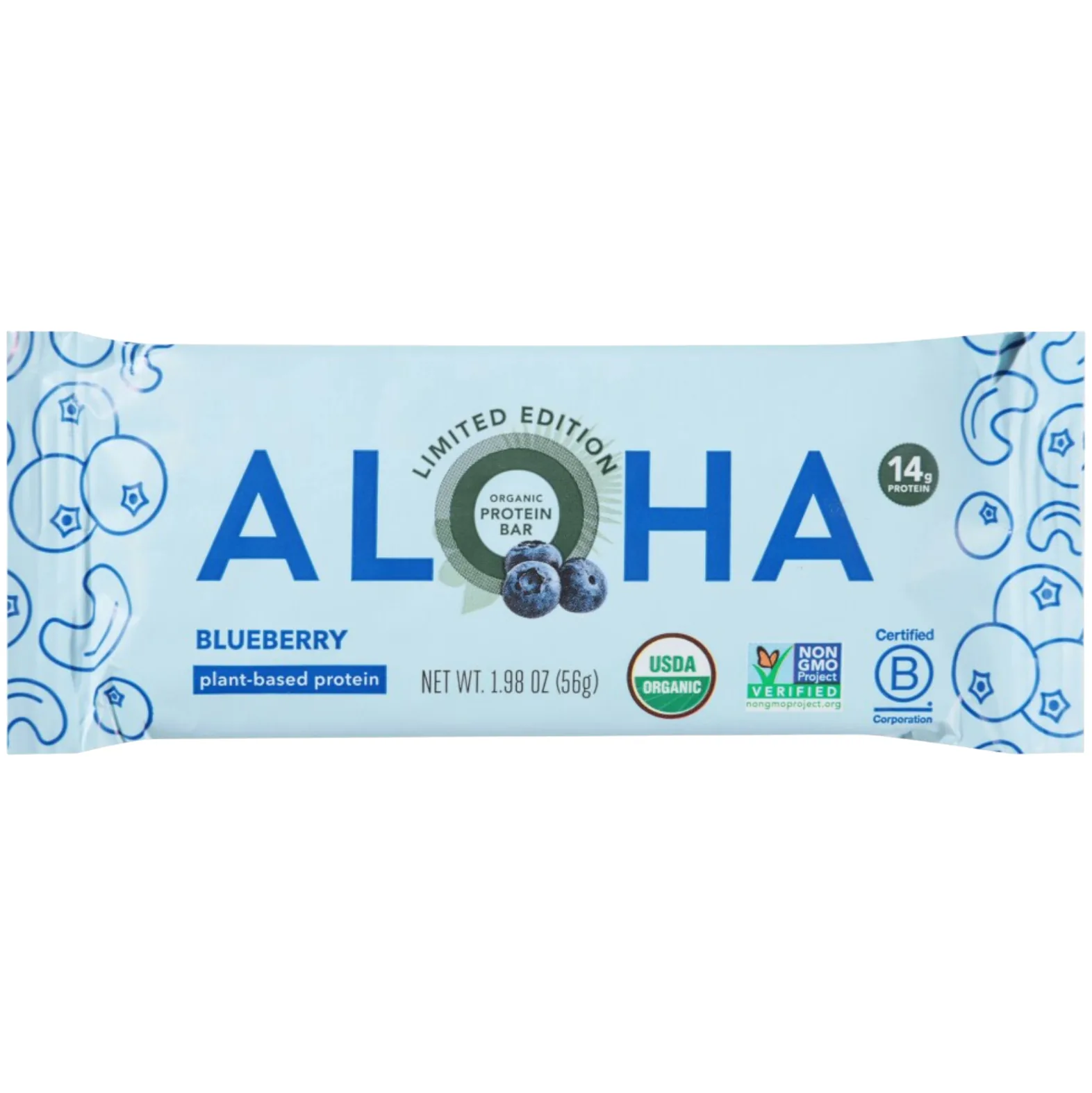 ALOHA Blueberry protein bar product photo