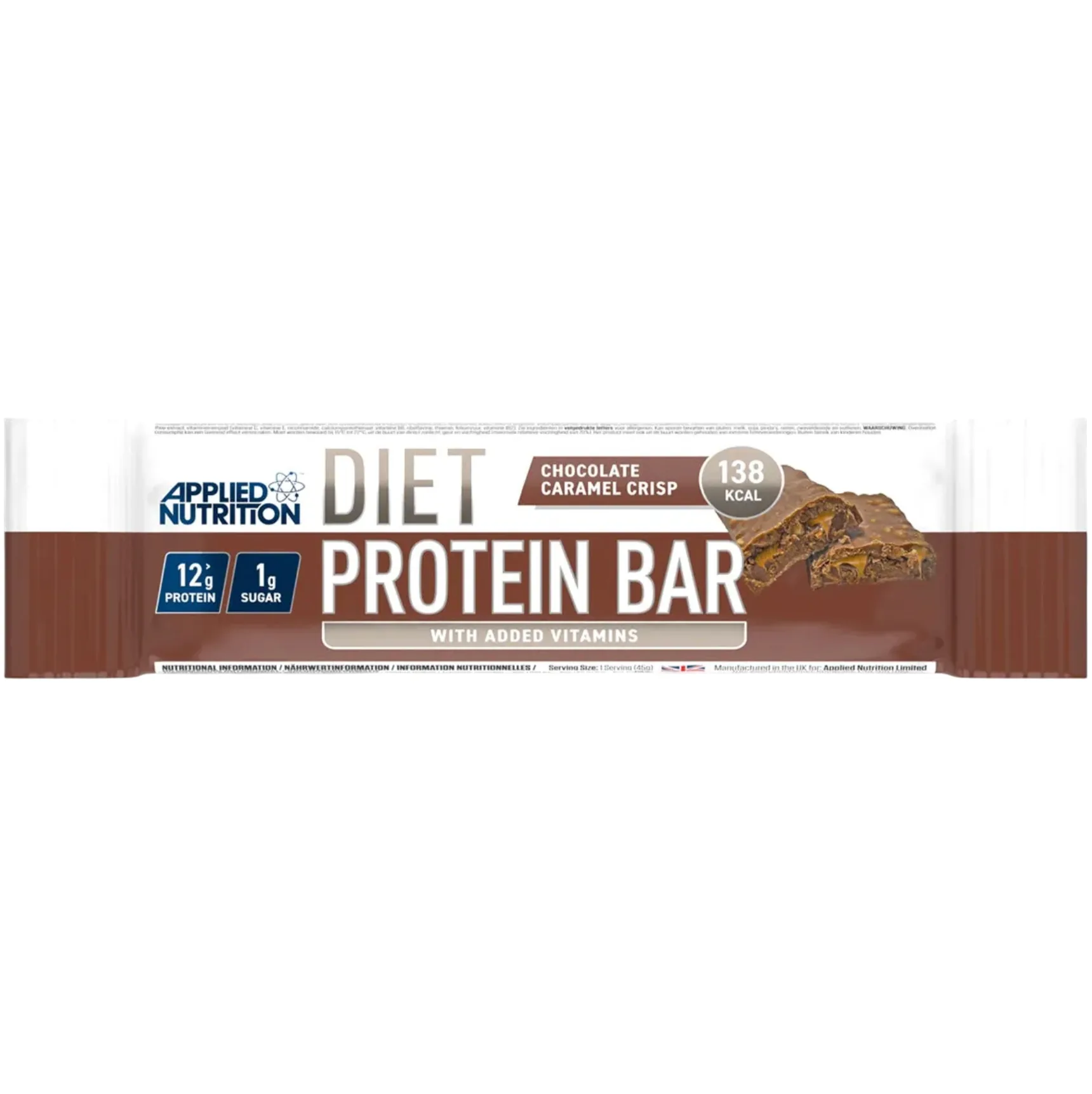 Applied Nutrition Chocolate Caramel Crisp protein bar product photo
