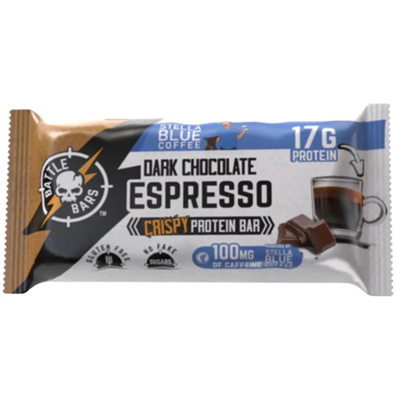 Battle Bars Stella Blue Dark Chocolate Espresso Protein Bar protein bar product photo