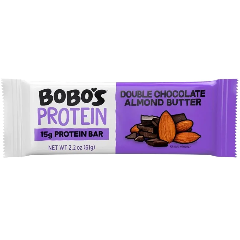 Bobo's Double Chocolate Almond Butter protein bar product photo