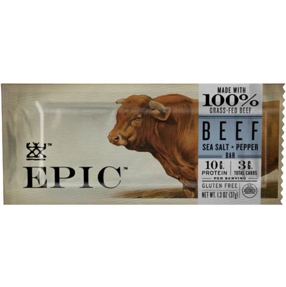 EPIC Provisions Beef Sea Salt + Pepper Bar protein bar product photo