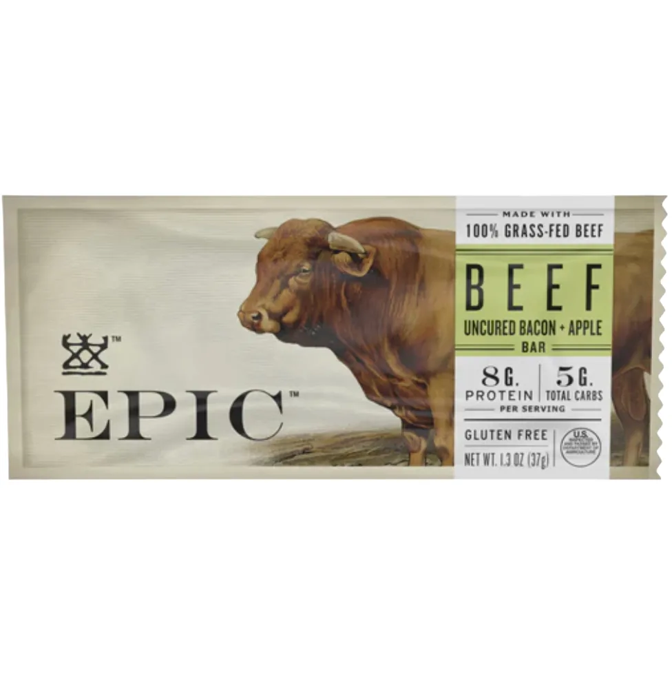 EPIC Provisions Beef Uncured Bacon Apple Bar protein bar product photo