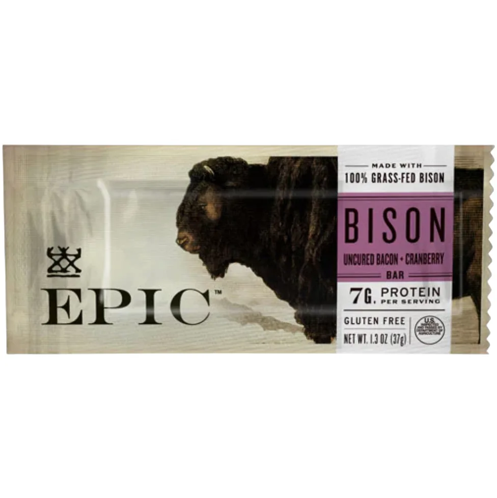 EPIC Provisions Bison Bacon Cranberry Bar protein bar product photo