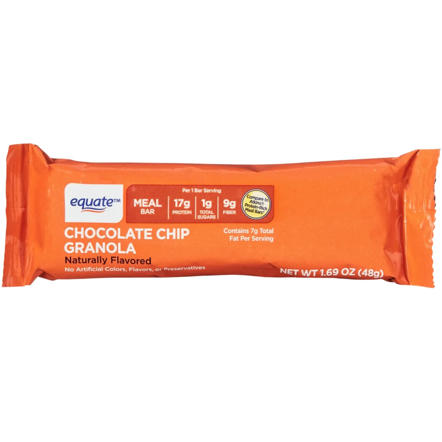 Equate (Walmart) Chocolate Chip Granola protein bar product photo