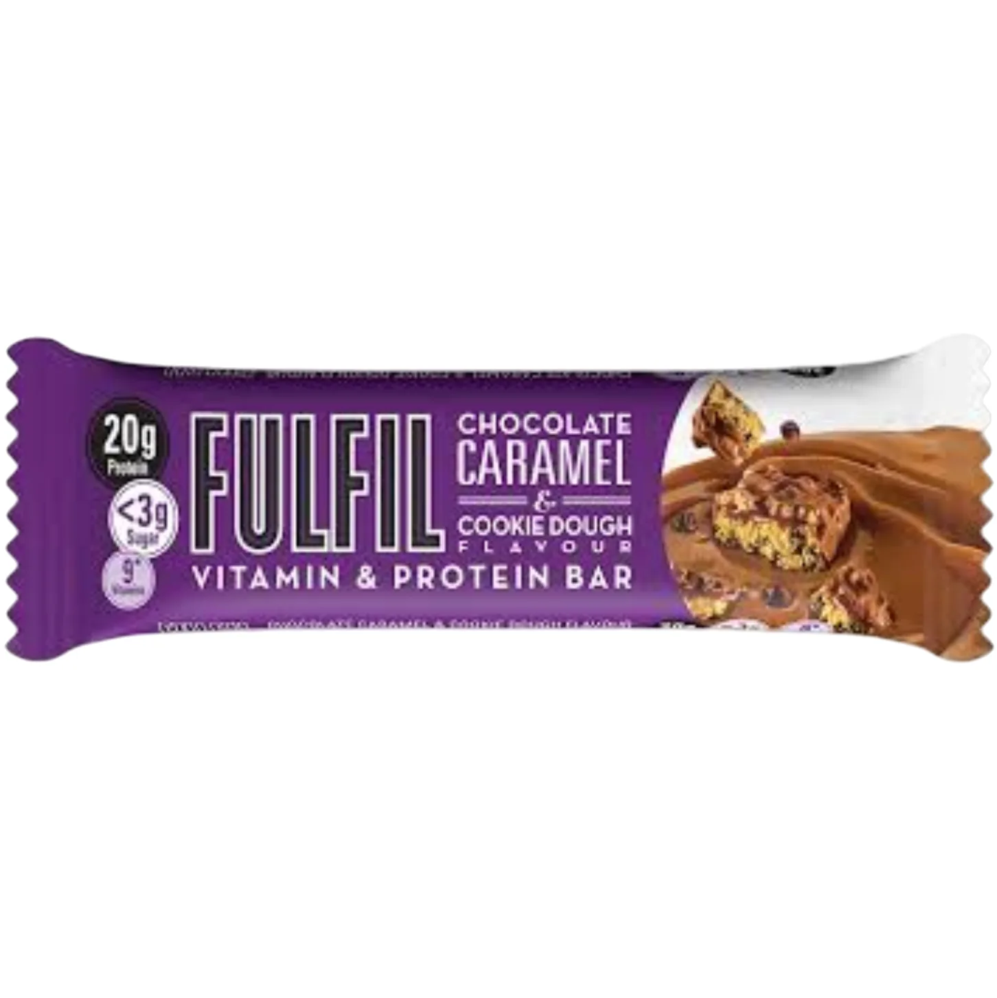 Fulfil Nutrition Chocolate Caramel and Cookie Dough protein bar product photo