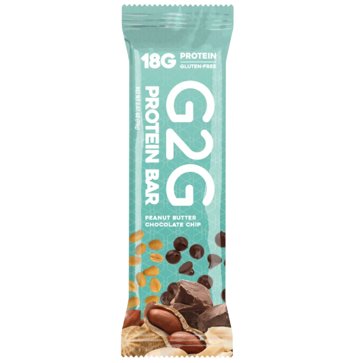 G2G Bar Peanut Butter Chocolate Chip protein bar product photo