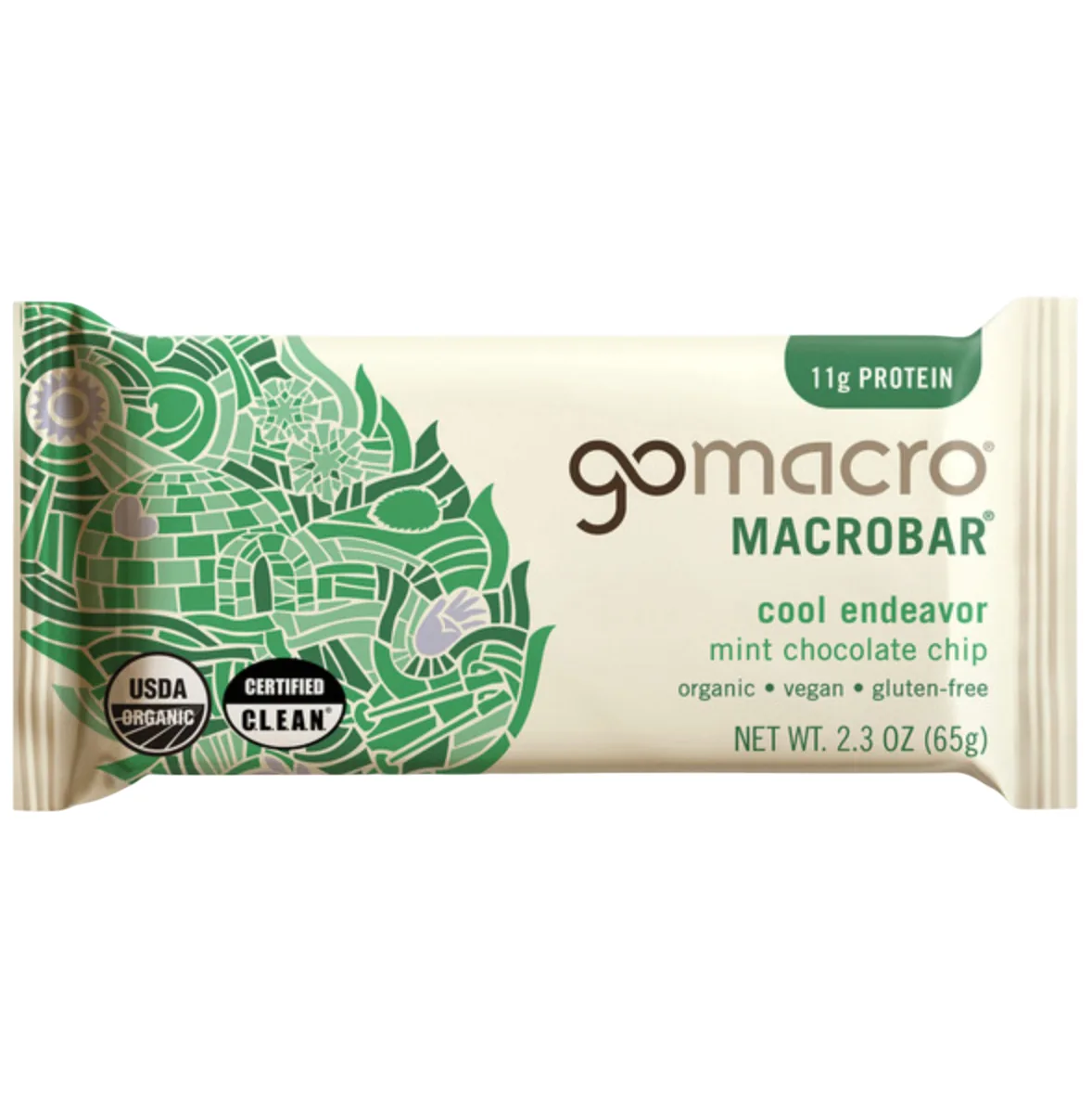 GoMacro Mint Chocolate Chip MacroBar protein bar product photo
