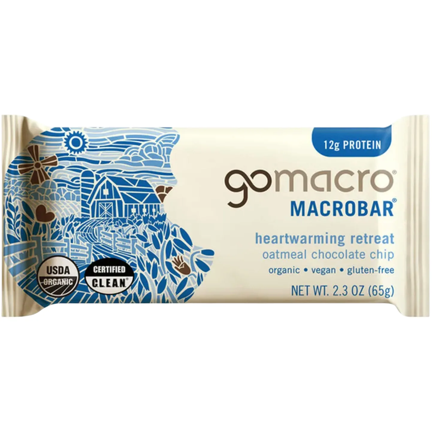GoMacro Oatmeal Chocolate Chip MacroBar protein bar product photo