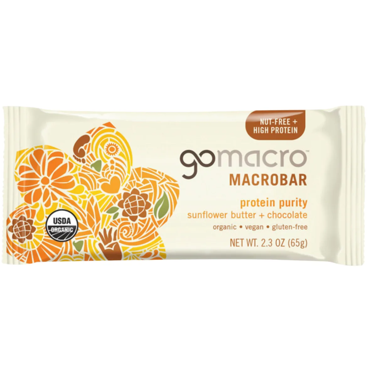 GoMacro Sunflower Butter + Chocolate MacroBar protein bar product photo