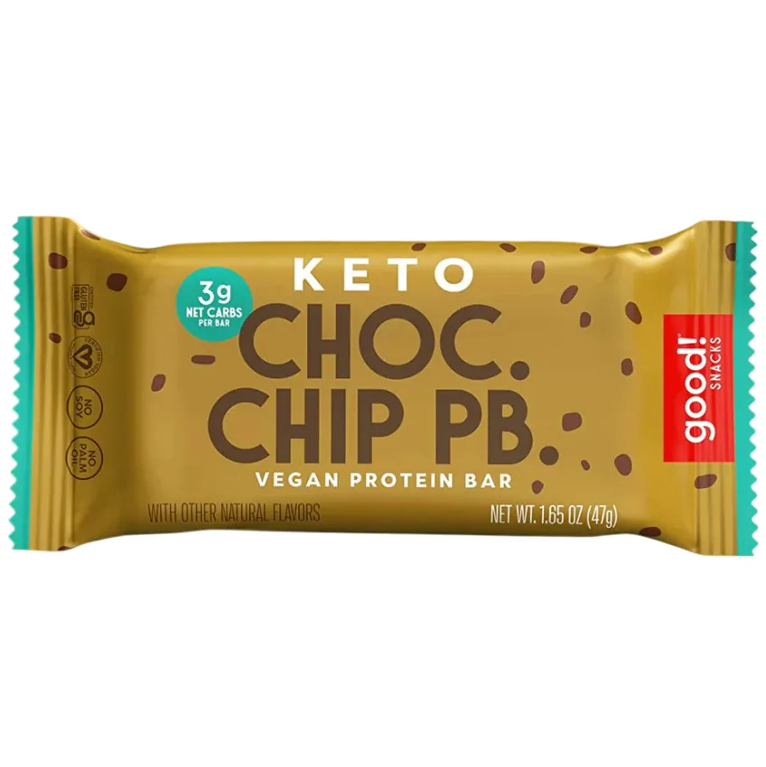 good! snacks good!® KETO™ Choc Chip PB protein bar product photo
