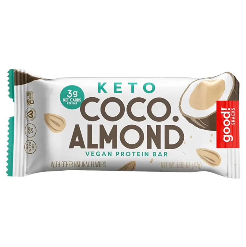 good! snacks good!®KETO™ Coconut Almond vegan protein bar protein bar product photo