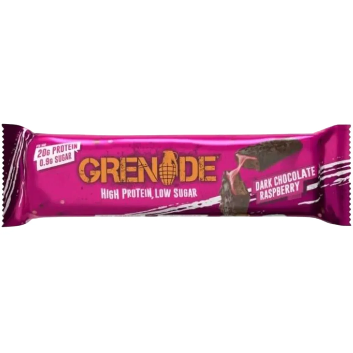 Grenade Dark Chocolate Raspberry Protein Bar protein bar product photo