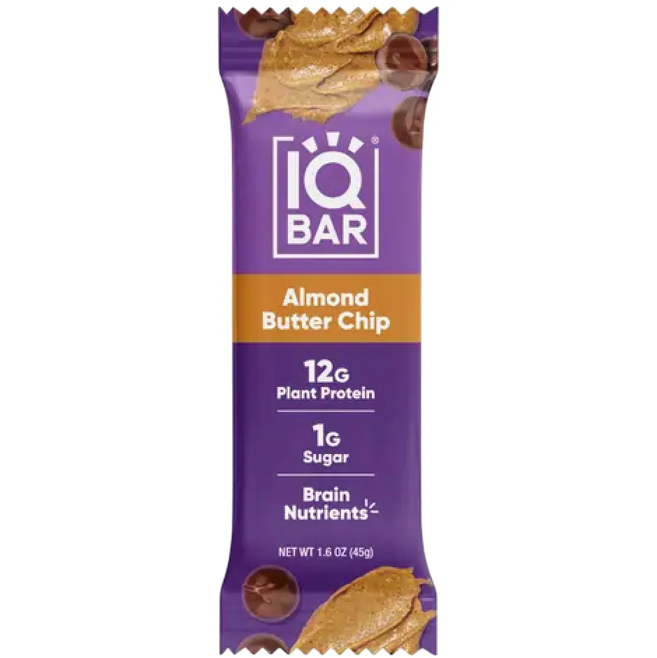 IQBAR Almond Butter Chip protein bar product photo