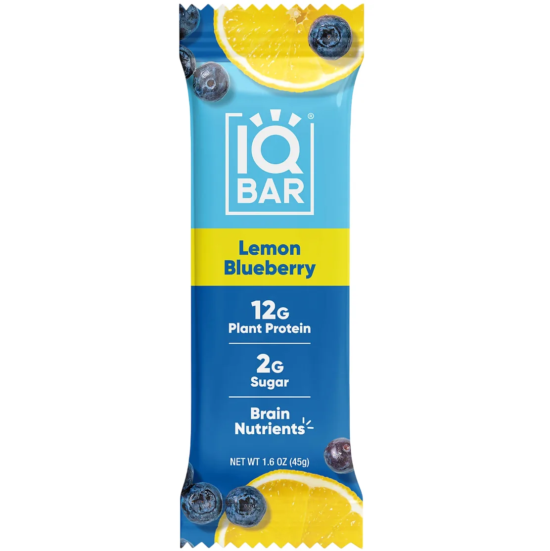 IQBAR Lemon Blueberry protein bar product photo