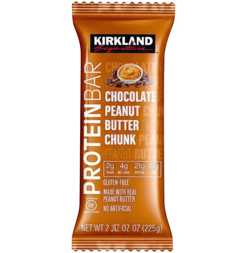 Kirkland Signature Chocolate Peanut Butter Chunk protein bar product photo